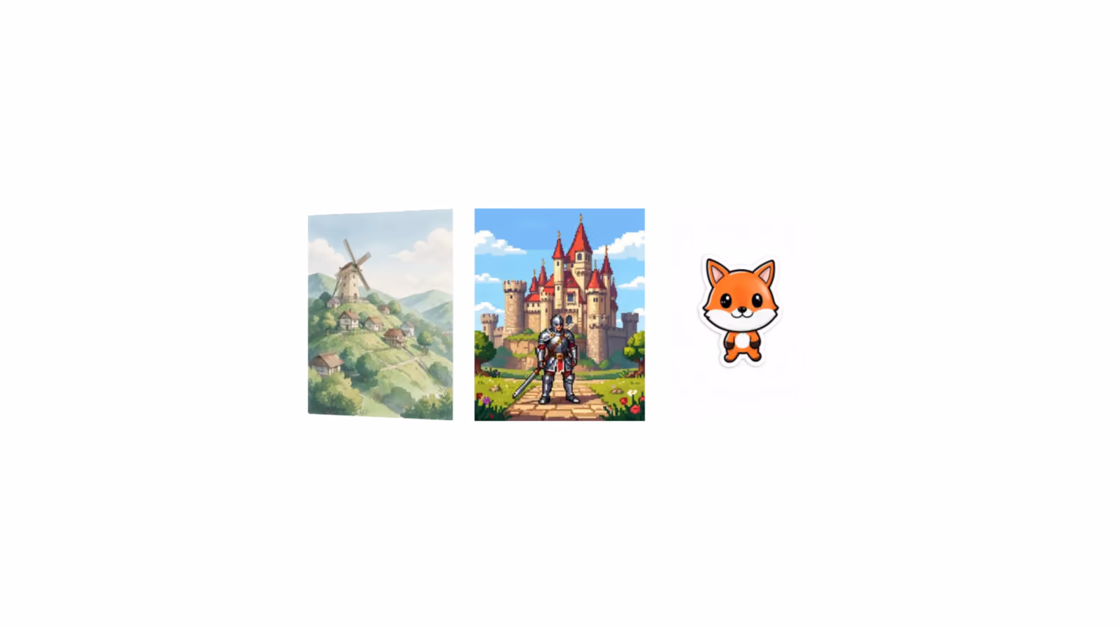 KI-Bildgenerator: Galerie-Wand mit Stilen von A2Creators Studio